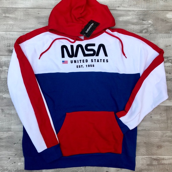 Shirts | Nasa United States Red White Blue Hoodie Rare | Poshmark